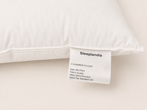 3-Chamber Hungarian Duck Down Pillow 60 × 70 cm | Sleeplandia